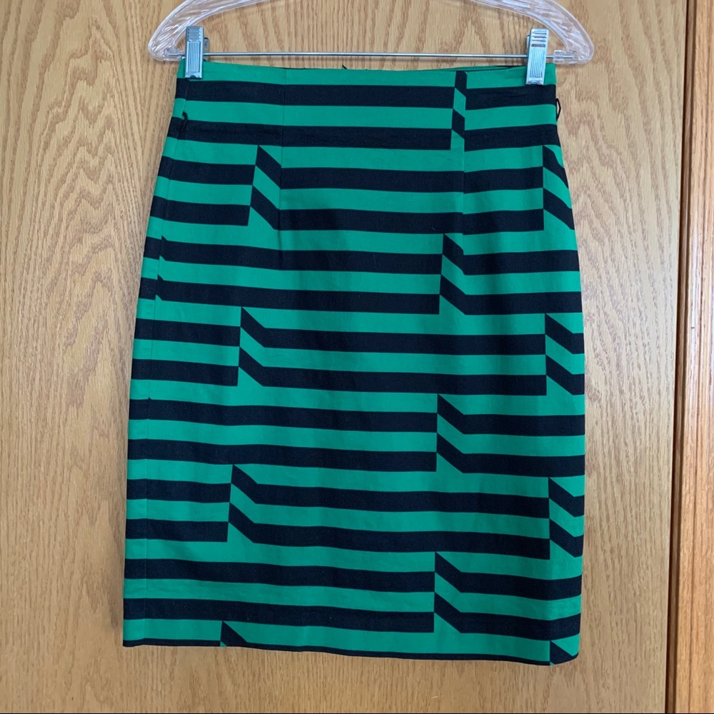 Green and black pencil dress skirt